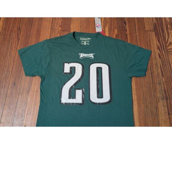 Mitchell and Mess Brian Dawkins Green Throwback T-Shirt Jersey Mens Small NWT - Picture 3 of 6